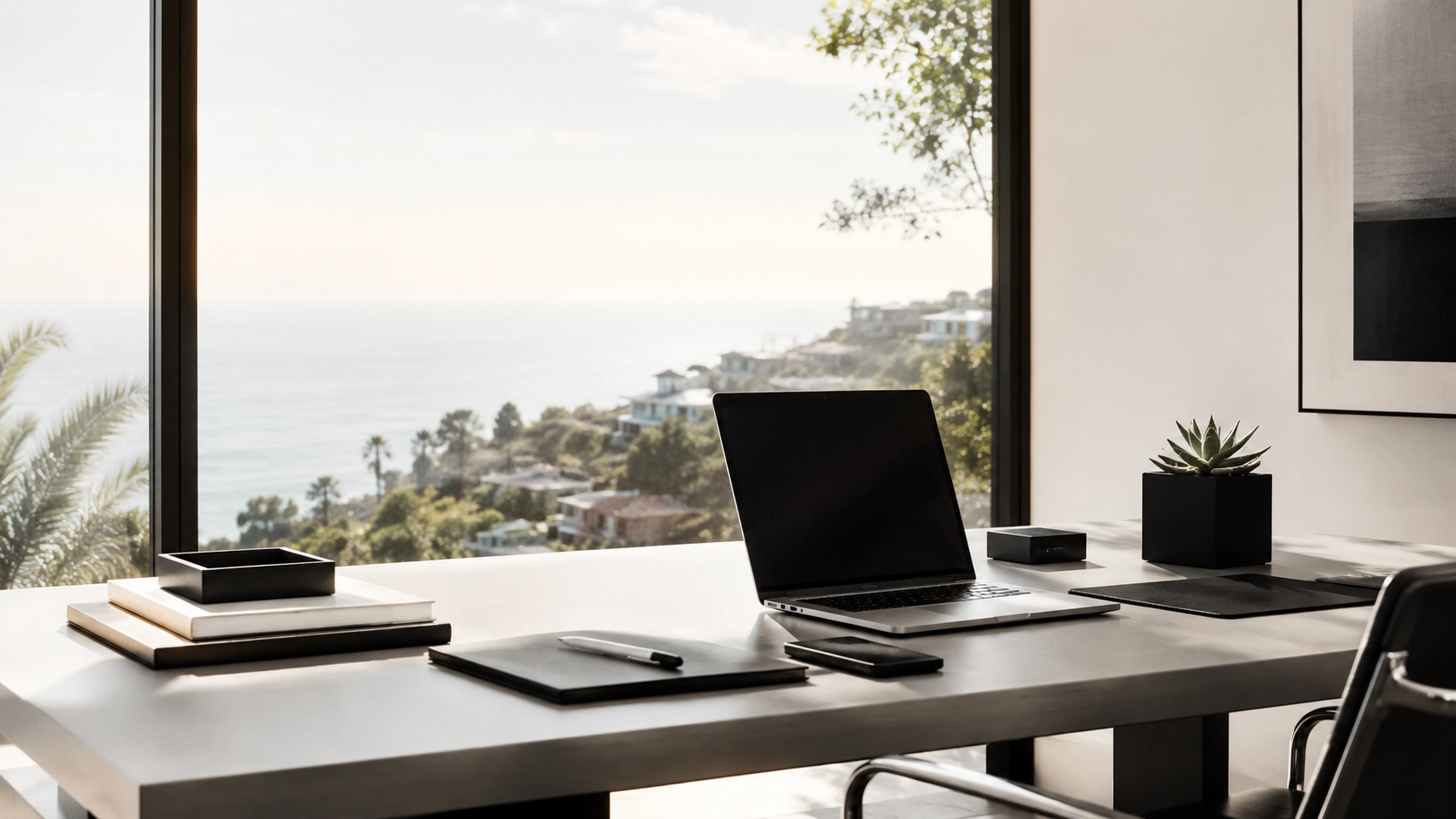 Modern Pacific Palisades home office